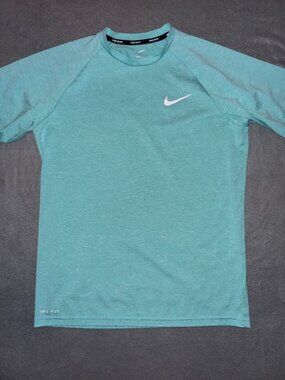 Nike Swim Dri‑Fit UPF 40+ Long Sleeve Shirt Teal Men’s Size S
